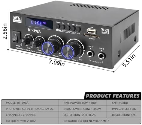 Joengoep mini media amplifier working seamlessly alongside premium bookshelf audio speakers