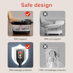 Folded GEHONA heated foot massager demonstrating the slim 4.1 inch compact profile for easy storage