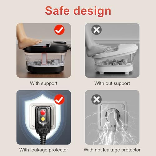 Folded GEHONA heated foot massager demonstrating the slim 4.1 inch compact profile for easy storage
