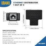 Ubanu LAN splitter dual female port side profile
