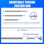 Ausemku rust-proof shower rod packaging and hardware set