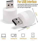 Six pack small LED night lights plugged into a multi port USB hub connector
