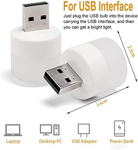 Six pack small LED night lights plugged into a multi port USB hub connector