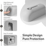 Side view of Roslim silicone bath spout guard showing universal stretchable fit
