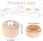 Rustic wooden tooth holder for kids displayed on a wooden surface.