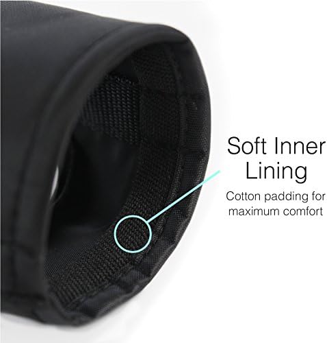 Authentic USA imported extra small dog muzzle packaging and dimensions detail.