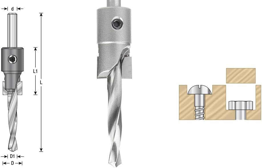 Amana Tool 55141 counterbore bit cutting edge detail
