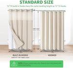 Full length view of the elegant cream waffle texture luxury bath curtain hanging