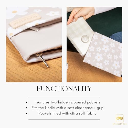 Kindle device fitting inside StickieTech sleeve pouch