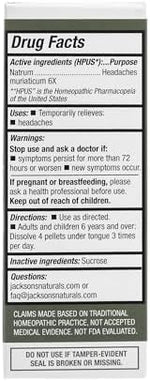 Jackson's Natrum Muriaticum 6X organic sucrose pellets daily dosage instructions