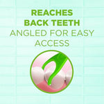 GUM Y-shaped dental flosser close up highlighting the shred-resistant mint floss