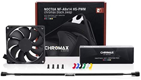 Noctua compact case fan highlighting the 4-pin PWM connector for automatic motherboard speed control.