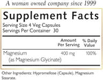 Authentic Cocó March Magnesium Glycinate 120 capsules nutrition facts panel