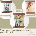 Oscar Bee multi photo sonogram magnet holder highlighting the secure magnetic closure mechanism