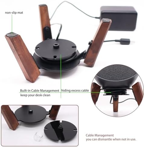 Anti-slip silicone pads on wooden legs of speaker holder