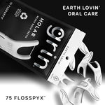 Recycled plastic handle structure of Grin oral care premium floss picks