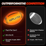 Happlayfun rechargeable illuminated junior football for backyard night games