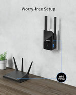Product packaging and contents for the BrosTrend AX1500 universal wireless network adapter imported from the USA.