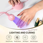 Side view of the AORAEM pink duck neck LED lamp curing gel extensions