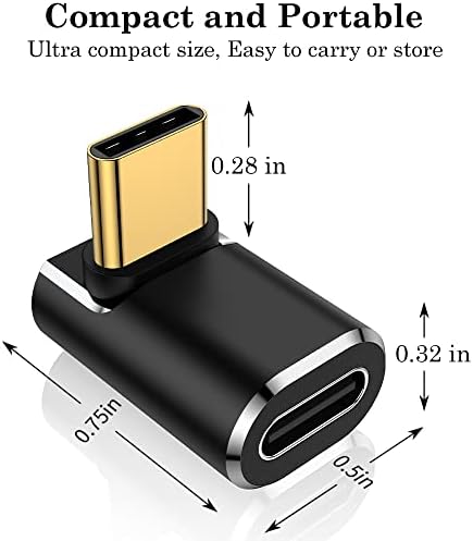 Side angle view of the black AuviPal premium aluminum alloy ninety degree right angle connector pack