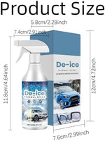 Two pack vehicle window deicing agent demonstrating effortless winter ice clearing performance.