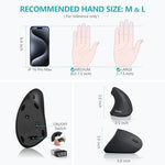 Lekvey vertical desktop mouse showing top DPI adjustment button location