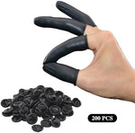 Medium size anti static black rubber finger sleeves for electronics repair