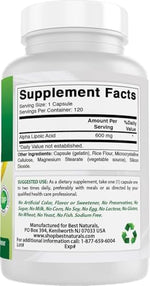 USA imported Best Naturals Alpha Lipoic Acid packaging
