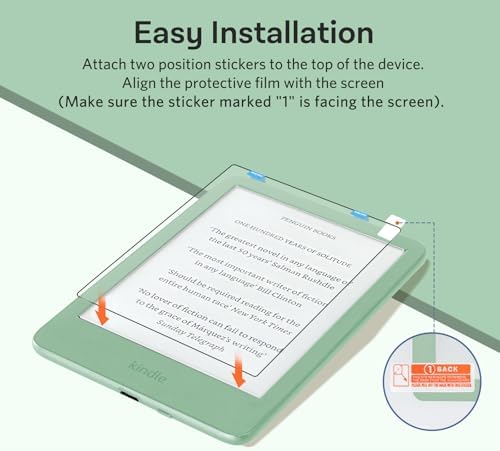 CoBak screen protector applied to 6 inch Kindle 11th Generation