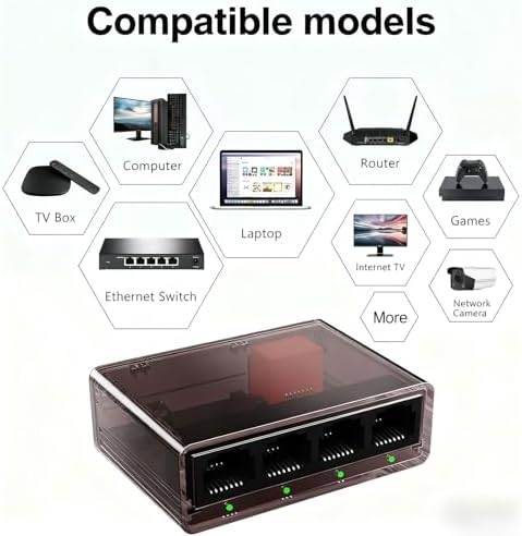 Litbla Gigabit Ethernet switch with connected LAN cables