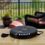 Side profile of Jensen CD-120BK showing headphone jack and volume controls