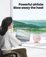 Gaiatop mini desktop fan pink side view showcasing the adjustable bracket angle tilt design