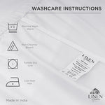 White fitted sheet showing 360 degree elastic hem