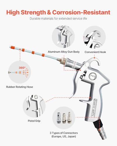 VEVOR car cleaning tool showing 360 degree rotating nozzle mechanism