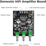 Top angle view of the Class D stereo digital audio module with heatsink installed.