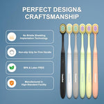 Geacker 6 pack toothbrushes in multiple colors