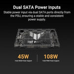 ASUS TUF lighting and cooling hub illustrating the safe dual overcurrent protection fuses