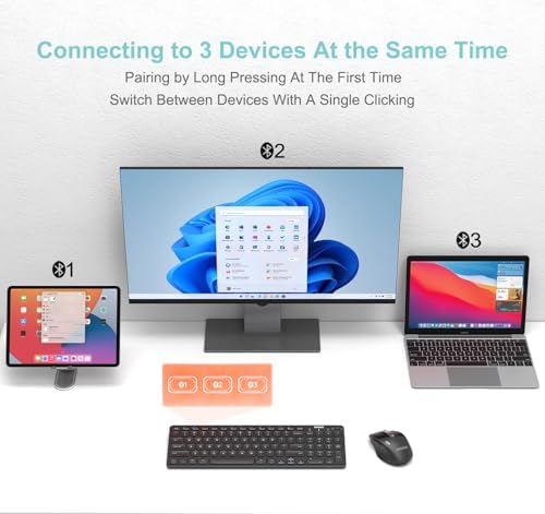 Arteck ultra compact wireless keyboard side perspective emphasizing the thin lithium battery design
