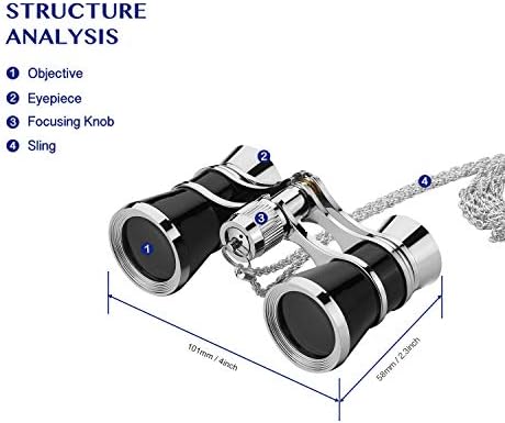 Aomekie three by twenty five theater binoculars viewed from the top perspective