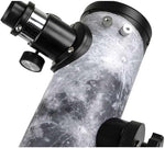 Packaging boxes and included accessories for the Celestron FirstScope lunar astronomical telescope.