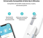 TP-Link AX3000 mesh compatible signal expander showcasing the dual high-gain adjustable antennas extended fully.