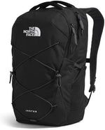 The North Face Jester commuter daypack standing completely unsupported on a flat surface demonstrating its structured base.