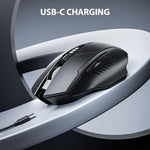 INPHIC ergonomic office mouse underside displaying the nano USB receiver storage slot