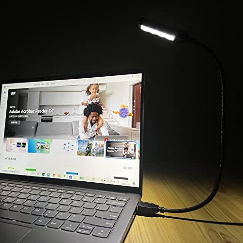 Bubosper flexible reading light showing the thickened sturdy gooseneck arm adjustment.