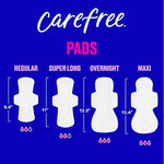 Close up of Carefree regular absorbency pads highlighting the soft breathable top layer