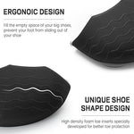 Ergonomic memory foam shoe inserts for preventing heel slippage.