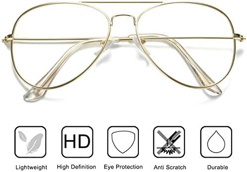 Top down view of Aisswzber classic metal aviator frame