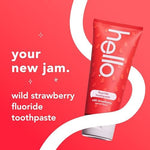 Authentic Hello kids strawberry toothpaste for cavity protection