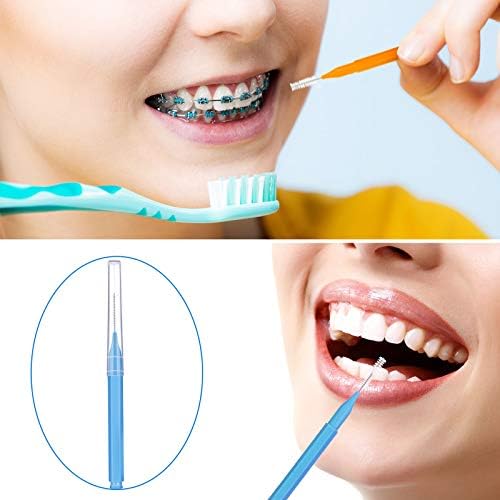 Patelai oral hygiene flosser toothpicks spread out to show the complete one hundred piece quantity