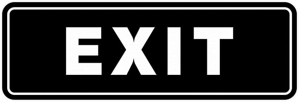 Standard Exit Wall or Door Sign | Durable Plastic and Easy Installation | Double-Sided Foam Adhesive Tape - Silver - Small (10 Pack) - Image 12